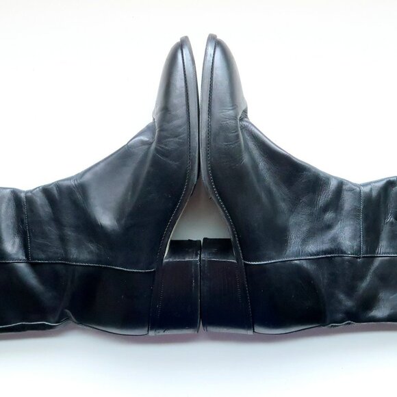 Bandolino Calabash Black Leather Half Calf Block Heel Boots Size 10 - Picture 9 of 15